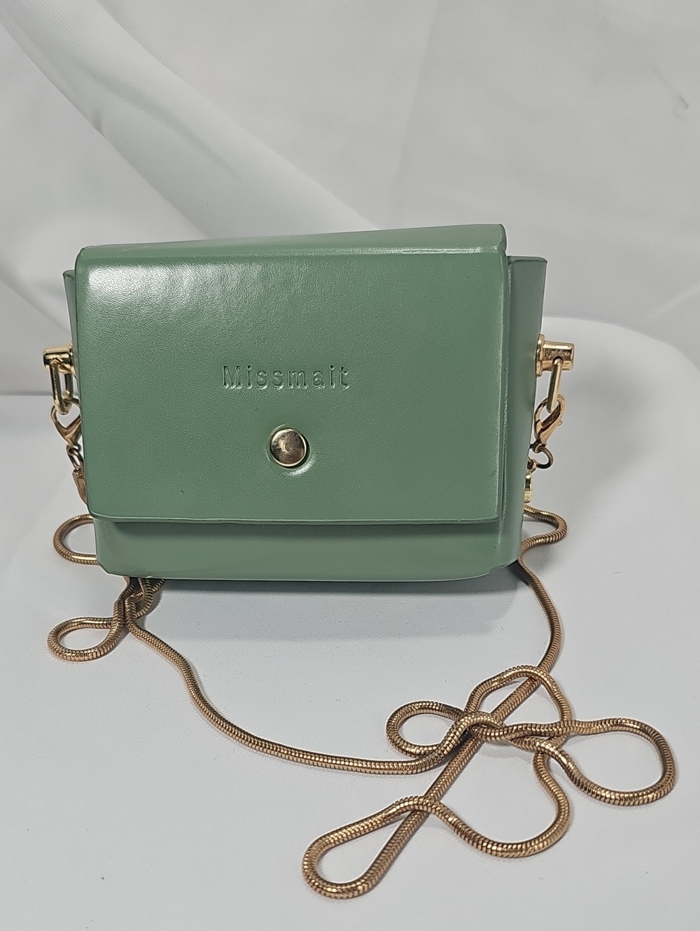 Mint Green Crossbody with Gold Chain Strap